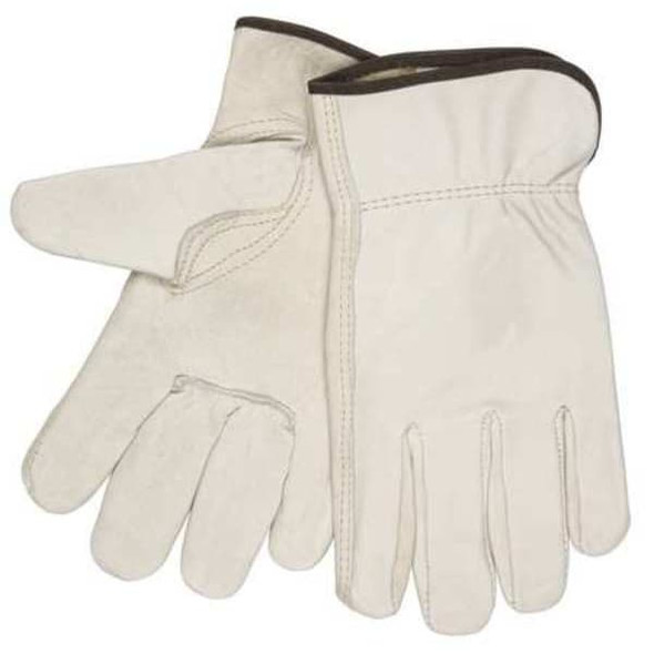 Leather Drivers Gloves, Shirred Slip-On Cuff, Keystone Thumb, Cream, 3XL, 1 PR