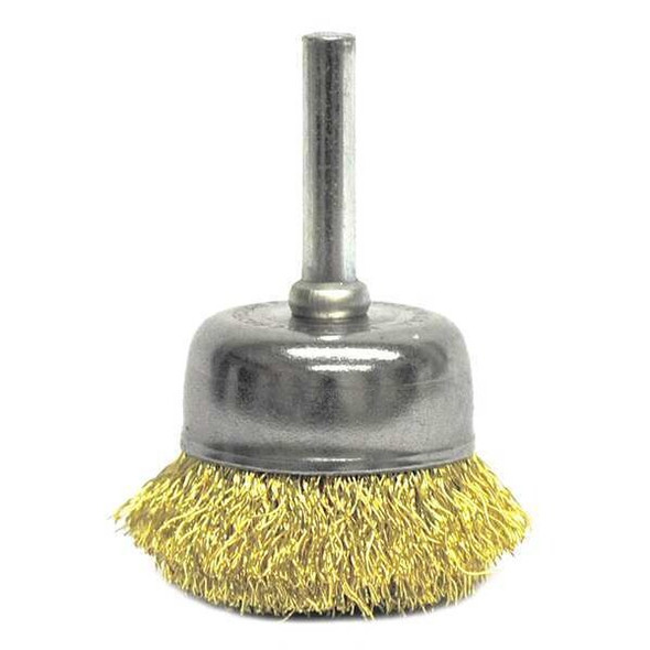 Weiler Crimped Wire Cup Wire Brush, 1-3/4", 1/4" 93811