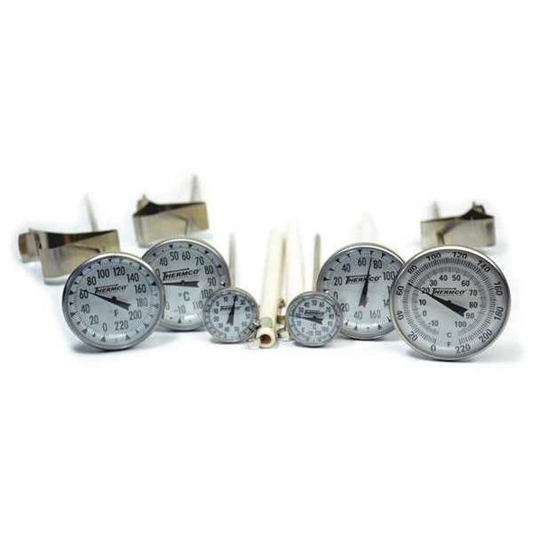 5" Stem Analog Dial Pocket Thermometer, 25 Degrees to 125 Degrees F