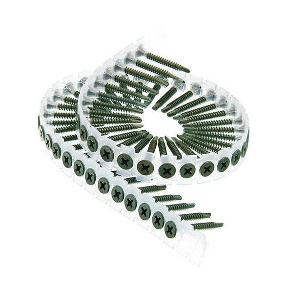 Drywall Screw, #6 x 1-1/4 in, Steel, Flat Head Phillips Drive, 1000 PK