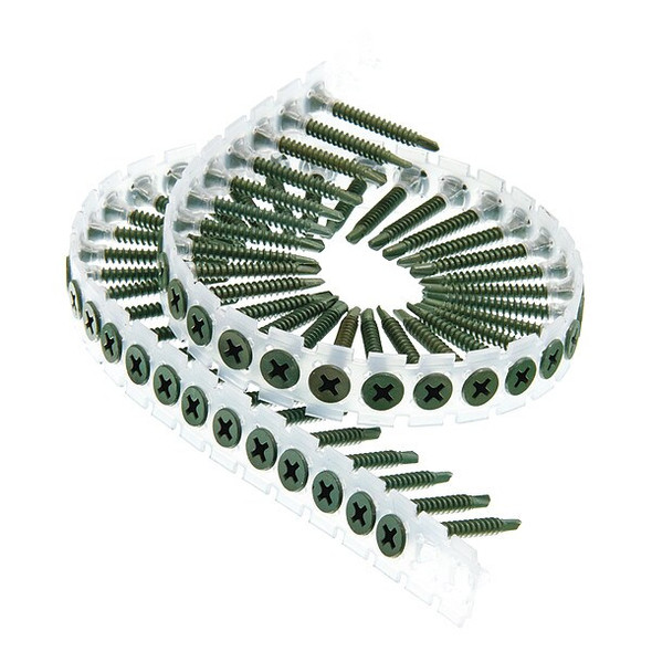 Drywall Screw, #6 x 1-1/4 in, Steel, Flat Head Phillips Drive, 1000 PK