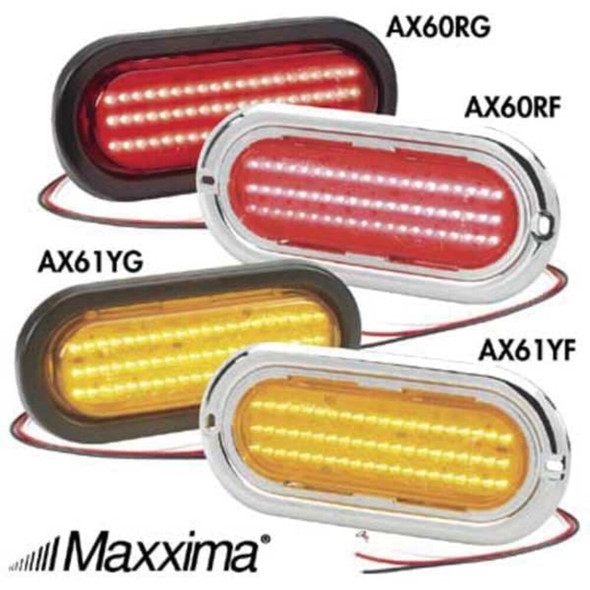 Maxxima Stop-Tail-Turn Light, LED, Red, Grommet, Ovl M63100R