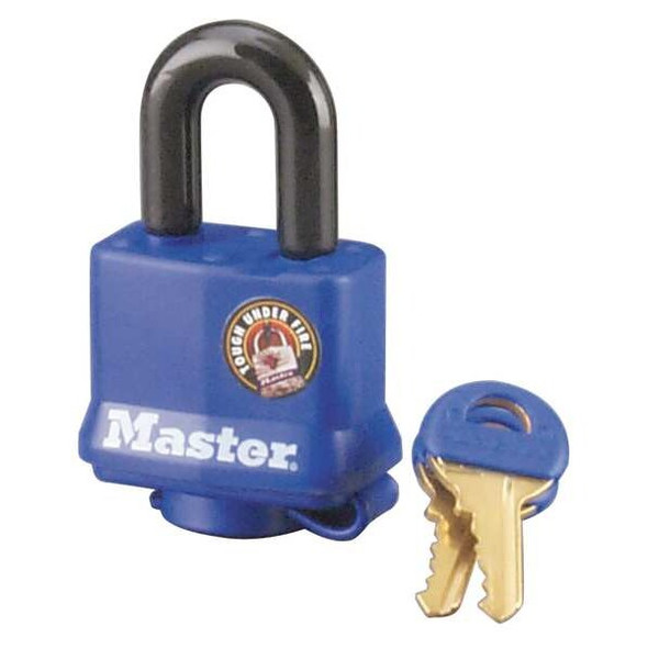 Master Lock Keyed Padlock, 1/2 in,Rectangle,Blue 312KA Master Lock Keyed Padlock, 1/2 in,Rectangle,Blue 312KA
