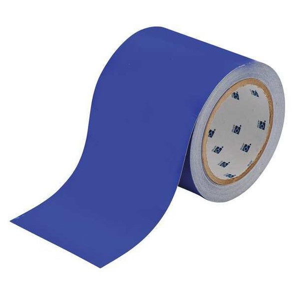 Floor Marking Tape, Polyester, No Legend, Blue, 4 in W., 8 mil Thickness