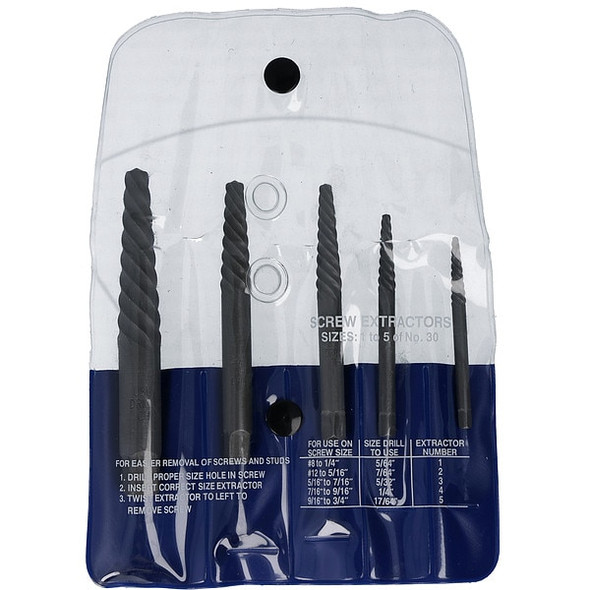Chicago-Latrobe Screw Extractor 5pc Set 800 Chicago-Latrobe No 1 - No 5 65035