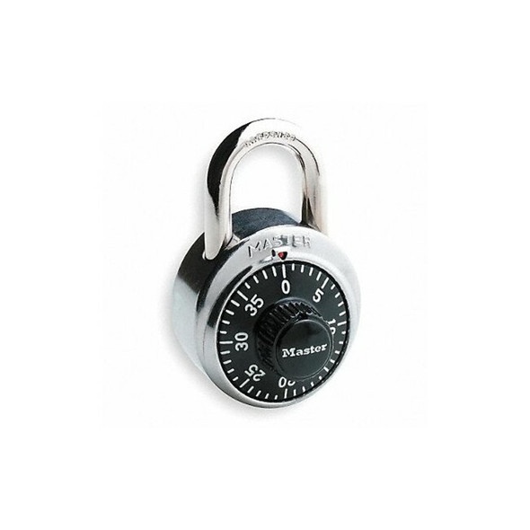 Master Lock Combination Padlock, Front, Black/Silver 1525EZRC