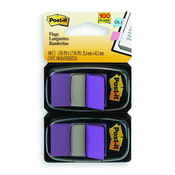 Post-It Sticky Flags,1 x 1-3/4 In.,Purple,PK2 680-PU2