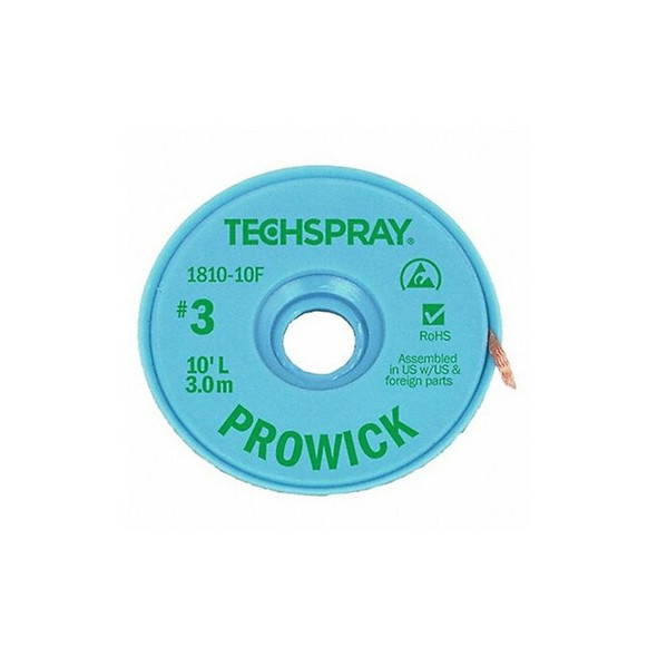 Techspray Pro Wick Green No 3 Braid - AS 1810-10F