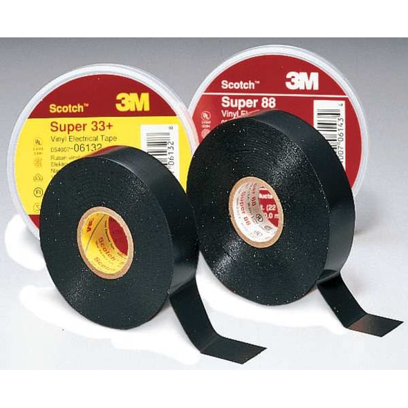 3m ElectricalTape,Vinyl,Black,22ydL,3/4inW 88-Super-3/4x66FT