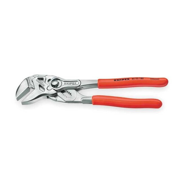 7 1/4 in Knipex Cobra Straight Jaw Plier Wrench Smooth, Plastic Grip