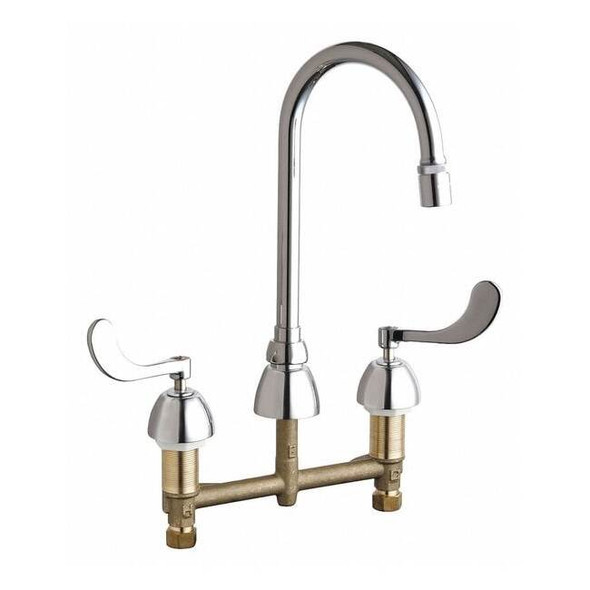 Gooseneck Kitchen/Bathroom Faucet, Manual, 8" Mount, 3 Hole Commercial