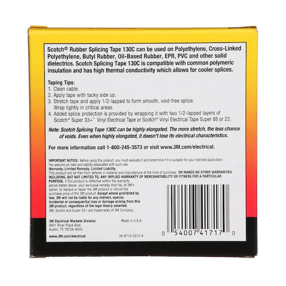 3m ElectricalTape,Black,10ydL,3/4inW 130C-3/4X30FT 3m ElectricalTape,Black,10ydL,3/4inW 130C-3/4X30FT