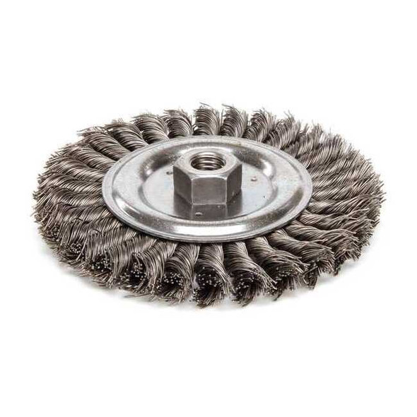 Weiler Twist Wire Wheel Wire Brush, Threaded Arbor 96044