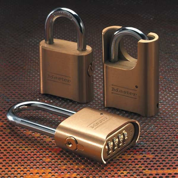 Master Lock Combination Padlock,Bottom,Brass 176