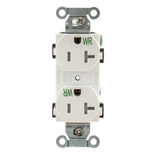Hubbell Wiring Device-Kellems Recept,White,20 A,2P3W,Back; Side,1PK BR20WHIWRTR Hubbell Wiring Device-Kellems Recept,White,20 A,2P3W,Back; Side,1PK BR20WHIWRTR