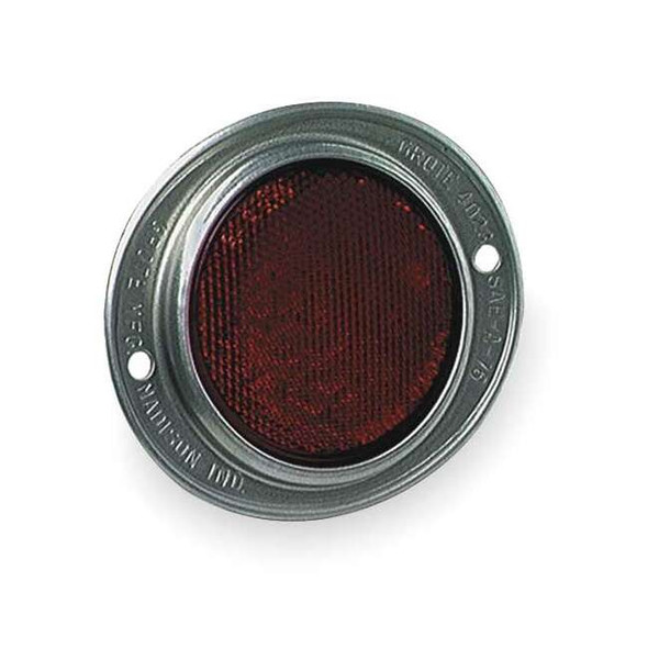 Grote Reflector, Armored, Red, Dia 4 11/16 In 40232
