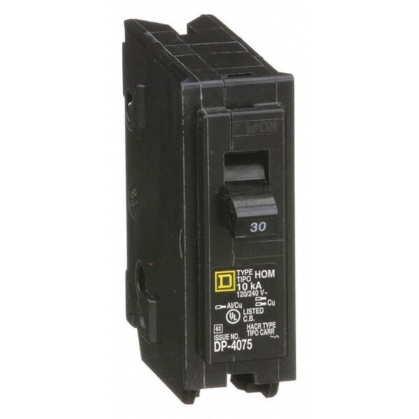 Square D Circuit Breaker,30A,Plug In,120V,1P HOM130