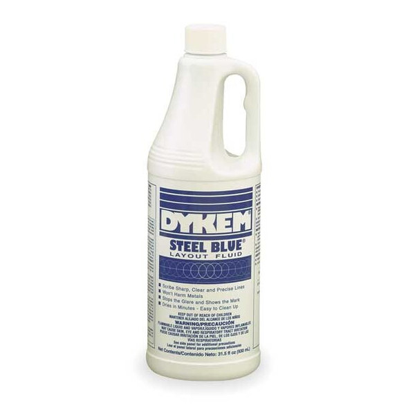 Dykem Layout Fluid, Steel Blue, 930 mL, Bottle, Blue 80600