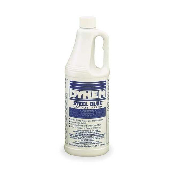 Dykem Layout Fluid, Steel Blue, 930 mL, Bottle, Blue 80600
