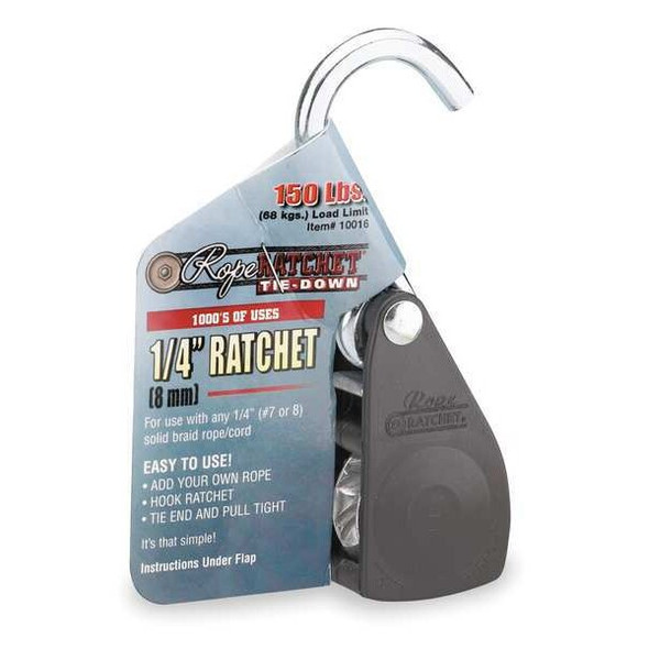 Rope Ratchet Rope Ratchet,Hook,1/4 In.W,Steel 10016