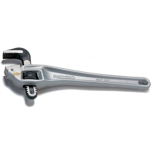 14" Aluminum Offset Pipe Wrench, Narrow Hook Jaw Parallel to Handle for Tight Spaces and Overhead