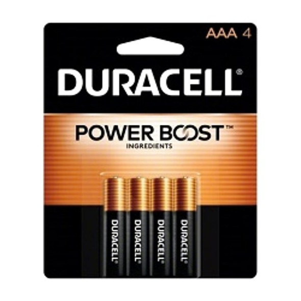Duracell Coppertop AAA Alkaline Battery, 1.5V DC, PK4 MN2400B4Z