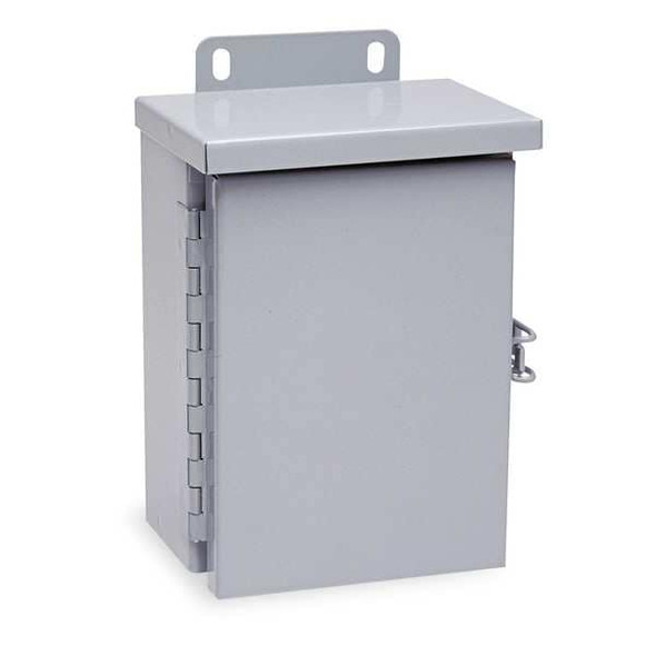 Padlockable Hasp Electrical Enclosures, 8 in H, 4 in D, 6 in W, 3R, Steel