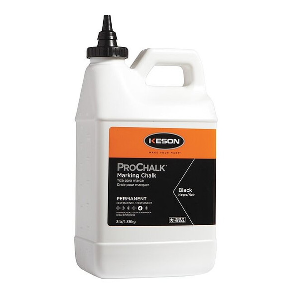 Keson Marking Chalk, Black, Permanent, 3 lb PM103BLACK