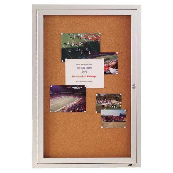 Quartet Enclosed Outdoor Bulletin Board 24 x 36", 1 Door 2121GGS