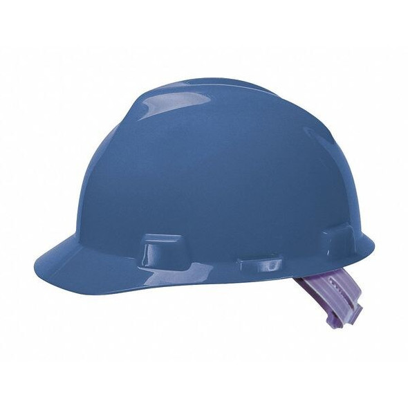 Msa Safety V-Gard Slotted Cap, Staz-On Suspension, Type I, Class E, Blue 463943