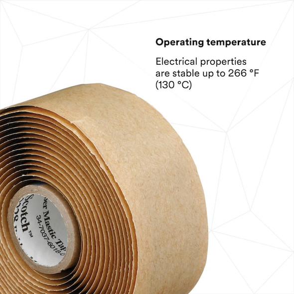 Rubber Mastic Electrical Tape, 2228, Scotch, 1 in W x 10 ft L, 65 mil Thick, Black, 1 Pack