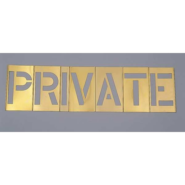 Stencil, Combination Set, Letters and Numbers, 2 in Character Height, Gothic Font, Brass, 45 Pieces