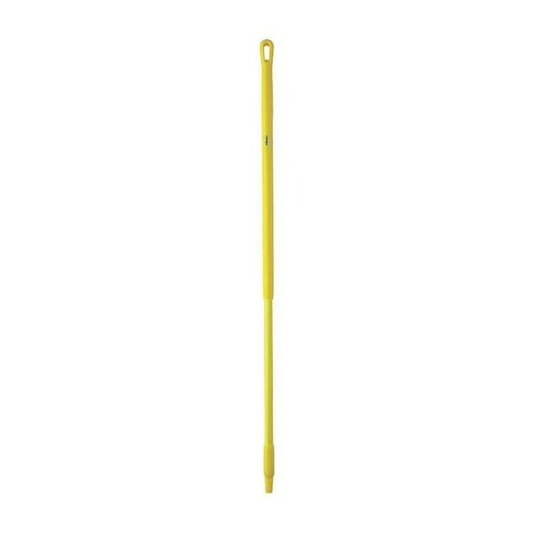 Vikan 51" Color Coded Handle, 1 1/4 in Dia, Yellow, Fiberglass 29366