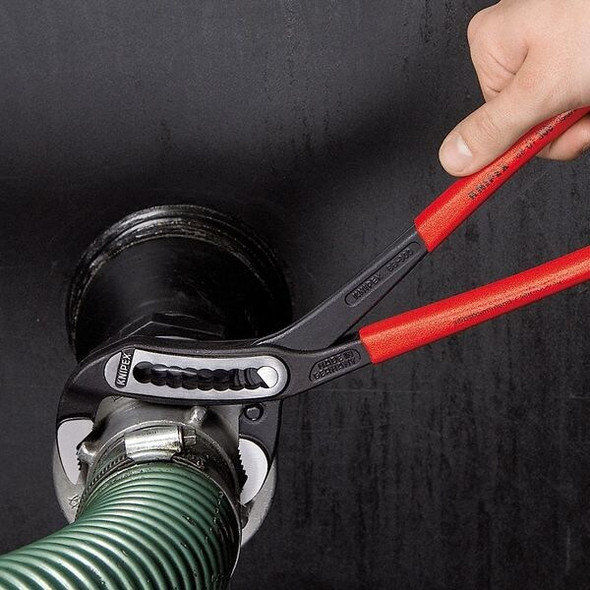 Knipex 12 in V-Jaw Water Pump Plier Serrated, Plastic Grip 88 01 300 SBA