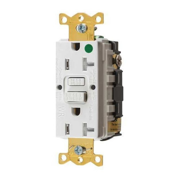 GFCI Receptacle, 20A, 125VAC, 5-20R, White