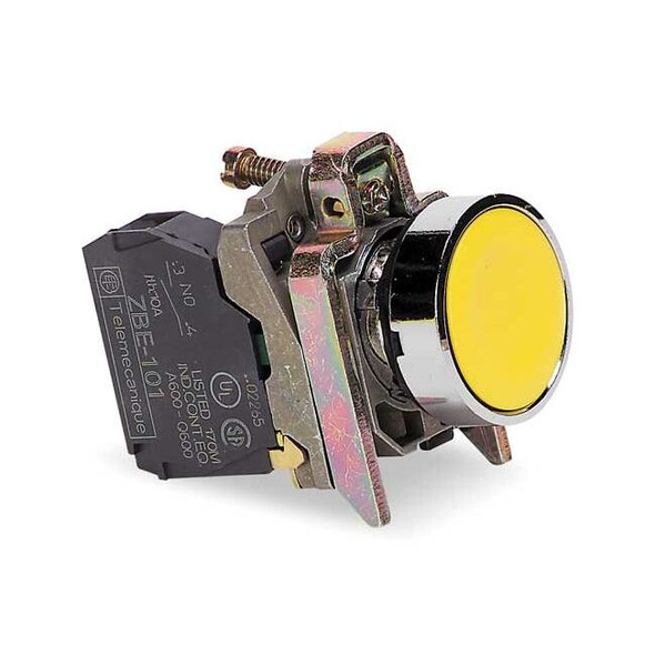 Schneider Electric FlushPushButtnOp,NonIllum,Yellow,1NO XB4BA51