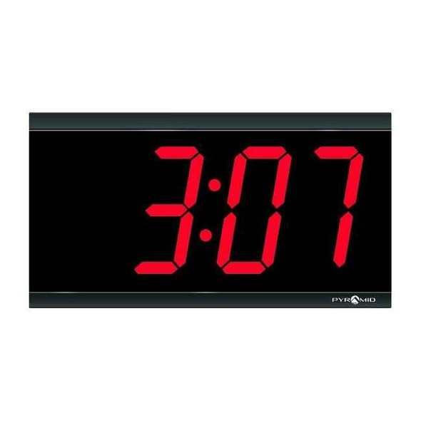 Pyramid 11-7/16" Digital Master Wall Clock, Black 41357G