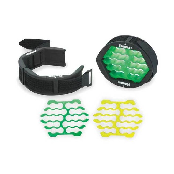 Panduit Cable Organizer,Black/Green/Yellow CBOT24K