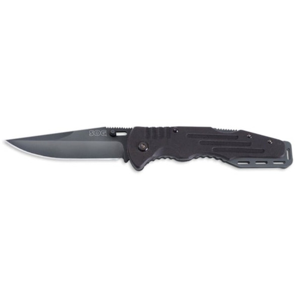 Sog Salute(TM) Folding Knife,Black Oxide FF11-CP