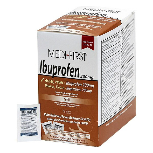 Medi-First Ibuprofen Pain/Fever Reducer,200mg,PK500 80813 Medi-First Ibuprofen Pain/Fever Reducer,200mg,PK500 80813