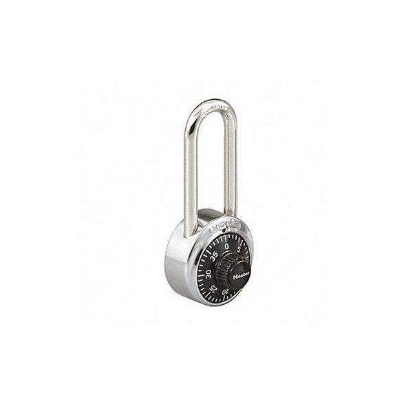 Master Lock Combination Padlock,2 in,Round,Silver 1525LH Master Lock Combination Padlock,2 in,Round,Silver 1525LH