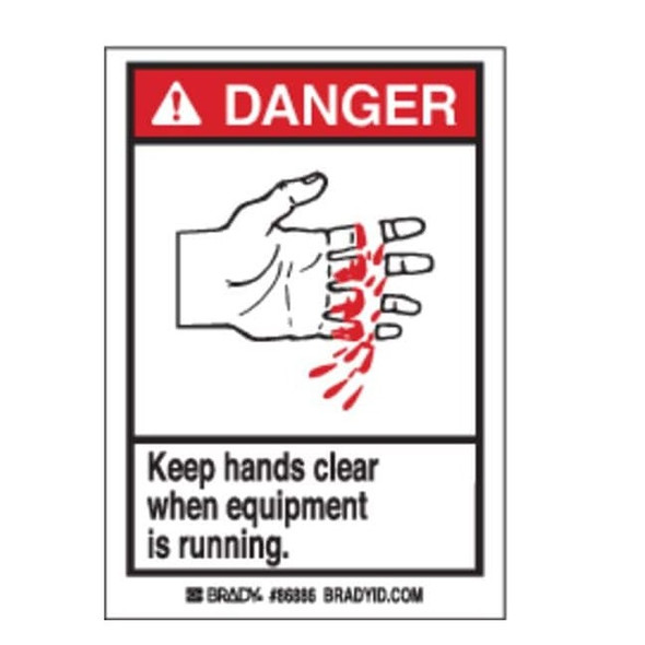 Brady Machine/Equipment Label,5 In. H,PK5 86886