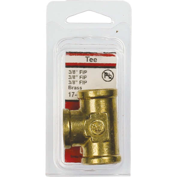 Lasco 3/8 In. FPT Yellow Brass Tee Lasco 3/8 In. FPT Yellow Brass Tee