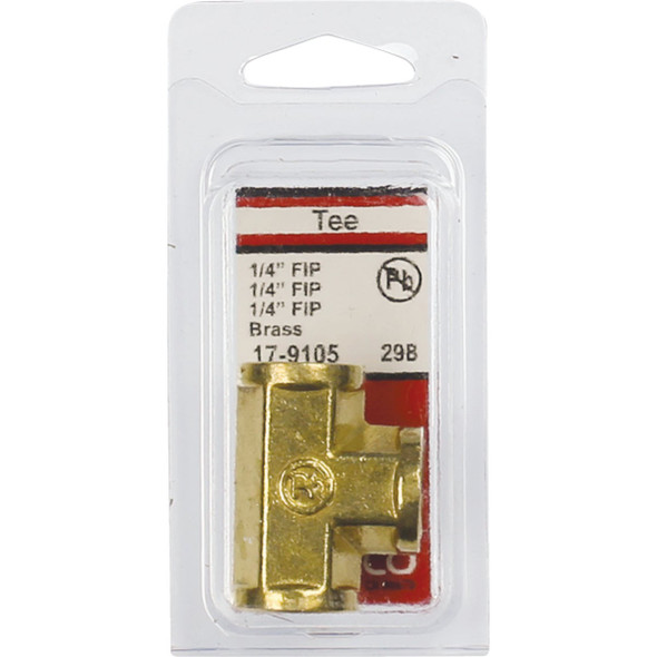 Lasco 1-4 In. FPT Yellow Brass Tee 17-9105 402799