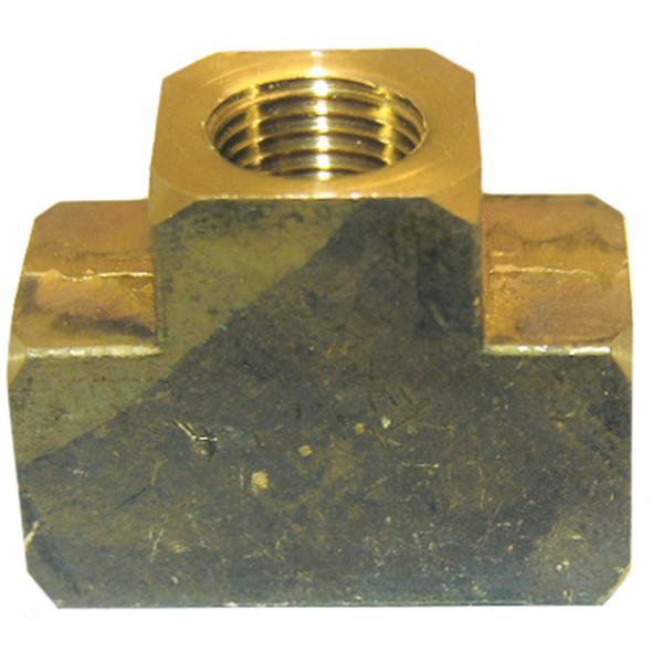 Lasco 1/4 In. FPT Yellow Brass Tee 17-9105