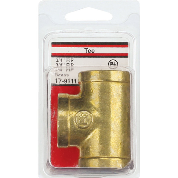 Lasco 3-4 In. FPT Yellow Brass Tee 17-9111 402810