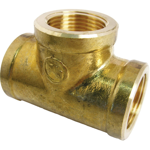 Lasco 3/4 In. FPT Yellow Brass Tee 17-9111