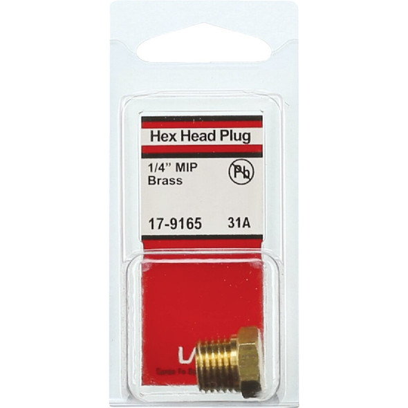 Lasco 1-4 In. MPT Brass Hex Head Plug 17-9165 402837