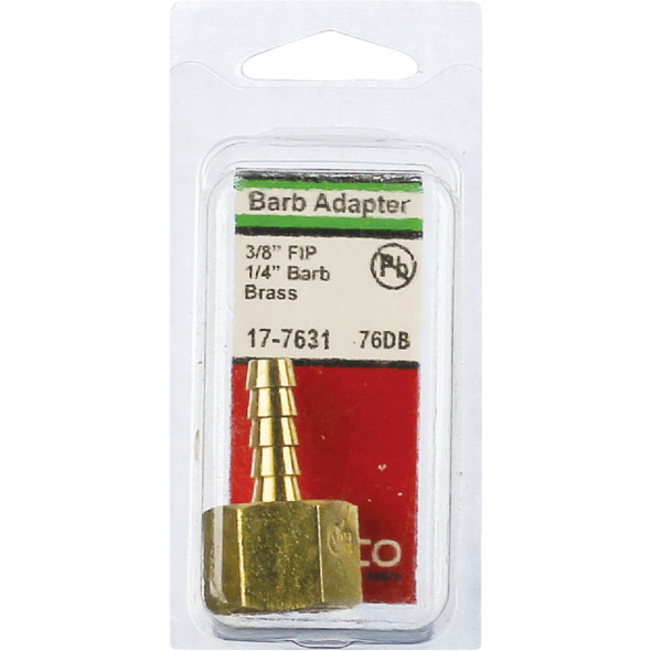 Lasco 3-8 In. FPT x 1-4 In. Brass Hose Barb Adapter 17-7631 403041
