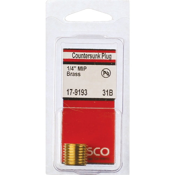 Lasco 1-4 In. MPT Brass Countersunk Plug 17-9193 402875